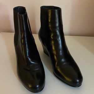 Stuart Weitzman NWT Nusocks Black Nappa Leather wedge-heel ankle booties